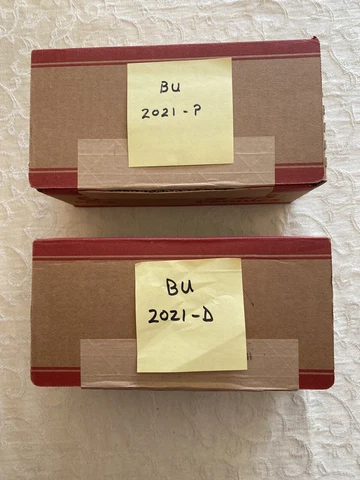 BU 2021-P & BU 2021-D Lincoln Cent Boxes $50 FV Cover