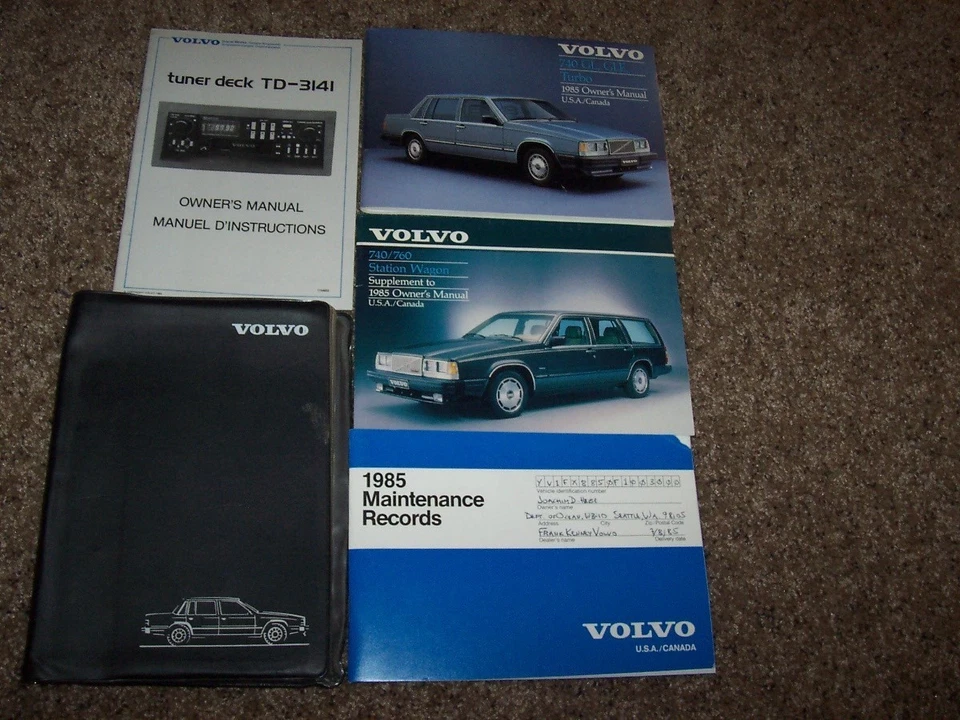 Volvo 740 760 GLE 1985 turbo manual del usuario del operador del propietario 2,3 L Foto 1 de 1