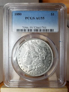 1880-P MORGAN DOLLAR -PCGS AU 55!-VAM 1A2 EDS!!- TOP 100!!! - Picture 1 of 5