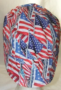Patriotic US Tall Flags Welder Cap 7 - Picture 1 of 1