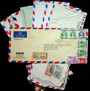IBM International Business Machine Lot Of 8 Postal Covers 1950s Mexico Venezuela
