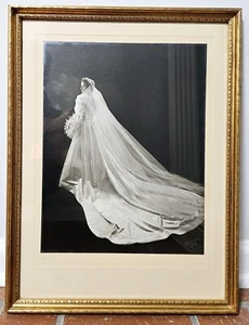 Vestido de novia/fotografía nupcial vintage original Bachrach 1940 - enmarcado 14,5"x19" - Imagen 1 de 6
