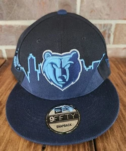 Memphis Grizzlies Men's New Era 59fifty Black Navy Blue Adjustable Hat/Cap - Picture 1 of 5