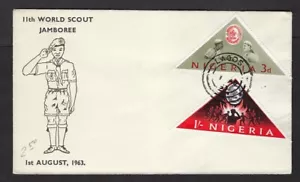 1963 Nigeria Dreiecke Pfadfinder Welt Jamboree Griechenland FDC - Bild 1 von 1