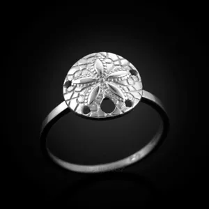 Sterling Silver Sand Dollar Ladies Ring - Picture 1 of 4