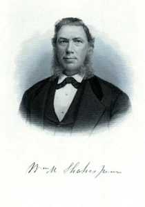 WILLIAM MCINTIRE SHAKESPEARE DOVER DELAWARE 1880 retrato grabado acero impresión - Imagen 1 de 2