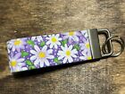 Daisy Purple Fabric Key Chain Or Wristlet Makes A Great Gift!