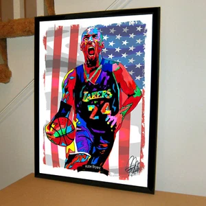 Kobe Bryant Los Angeles Lakers Basketball Poster Print Wall Art 18x24 - Picture 1 of 7