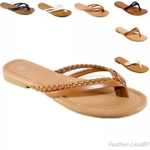 NUEVO Mujer Casual Tanga Casual Flat Chancaps Sandalias Zapatilla #199 - Imagen 1 de 27