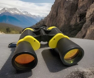 NCSTAR 10X50 Field 6 105m/1000m Black/Yellow Binoculars W/Case (Used) - Picture 1 of 6