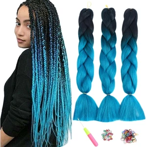 Treccia Africane Extension 24", Kanekalon Treccia Capelli, Ombre Jumbo Treccia C - Foto 1 di 12