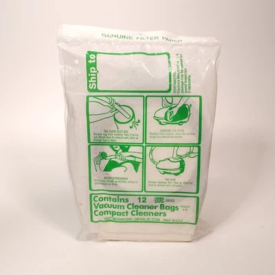 Dust Vacuum Corp DVC Brand 12 Compact Vacuum Cleaner Bags New Old Stock Paper  - Image 1 of 4