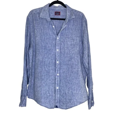 Untuckit Chambray Blur 100% Linen Button Up Shirt Size XL - Image 1 of 4