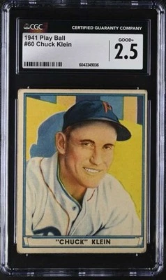 1941 Play Ball #60 Chuck Klein CGC 2,5 bueno+ Phillies 4886 Foto 1 de 2