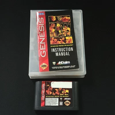 WWF Raw Sega Genesis 1994 Authentic, Game & Manual, Retro Wrestling Game - Image 1 of 4