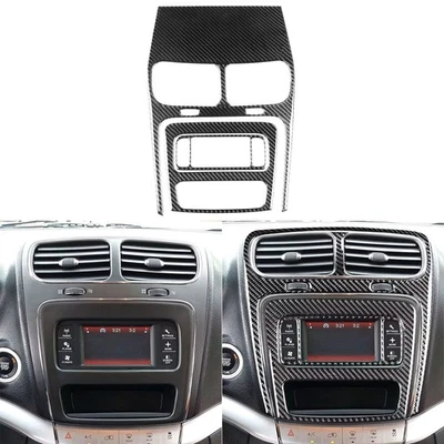 4Pcs Real Carbon Fiber Center Console AC CD Panel Cover For Dodge Journey 11-20 Foto 1 de 4
