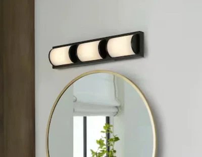 Allen + Roth Kinsley 22" 3-Luces Bronce Integrado LED Moderno Tocador Barra de Luz Foto 1 de 4