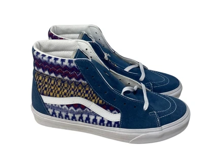 Zapatos Vans Para Hombre Talla 11 Azul Vans Sk8-Hi Fair Isle Zapatilla Patinador Parte Superior Alta Foto 1 de 4