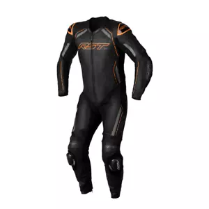 RST S1 Hombre 1 pieza Negro/Neón Naranja KTM Cuero Motocicleta Carrera Pista Traje de Día - Imagen 1 de 3