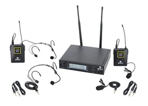 Rockville RWM-DSP-L2 Dual Lapel+Headset UHF 200Ch Microphone System DSP Control - Picture 1 of 10
