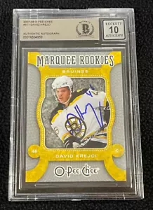 David Krejci signiert 2007/08 O-Pee-Chee Rookie Karte #511 BAS zertifiziert Auto Gr 10 - Bild 1 von 2