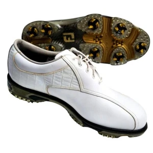 Footjoy Dry Joys Herren 11 Weite Weiß Golfschuhe Faux Croc Opti Flex 53635 Tour - Bild 1 von 16