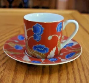 TAKAHASHI "ELAN" Demitasse Tasse & Untertasse San Francisco Bone China 1984 - Bild 1 von 5