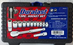 Duralast SAE 3/8" Drive 13pc Socket Set w/Ratchet & Extension 72 tooth - Bild 1 von 5