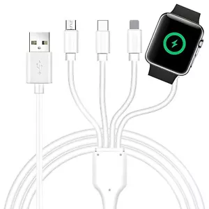 4 in 1 Watch & Phone Charger Cable, Multi Charging Cord, Fast Magnetic Cable ... - Picture 1 of 7