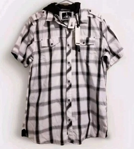 Camicia uomo I Jeans By Buffalo con bottoni manica corta a quadri taglia L/G nera a quadri - Foto 1 di 13