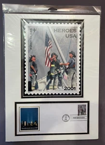 2002 USPS 9-11 COMMEMORATIVE FIRST DAY MATTED PHOTO - ENVELOPE & STAMP SEALED - Picture 1 of 5