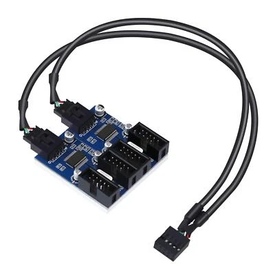 Cable divisor USB 4 en 1 interno Electop 9 pines cabezal USB macho 1 a 4 hembra... Foto 1 de 4