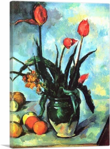 ARTCANVAS Tulpen in einer Vase 1892 Leinwand Kunstdruck von Paul Cezanne - Bild 1 von 11