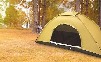 Khaki Single Person Camouflage Camping Tent for Hiking and Outdoor Use - Image 1 of 4