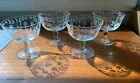 Vintage Champagne Sherbet Coupe Glasses Etched Cut Set of 4