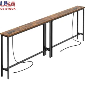 5.9 in Console Table with Outlet Sofa Table Entryway Tables W/ Charging Station - Picture 1 of 9