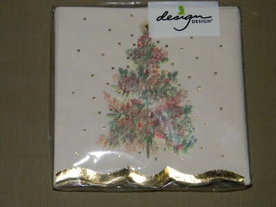 设计设计 BOTANICAL CHRISTMAS Foiled 模切饮料餐巾纸 16 克拉 3 层 — 第 1/4 张图片