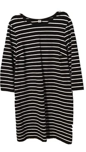 Old Navy Women's Black White Striped Jersey Tunic Dress Top Sz XL. New. WB13 - Picture 1 of 6