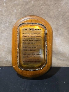 Prayer Poem "The Difference" Metal On Wood Wall Plaque 8.5" Tall  - Picture 1 of 13