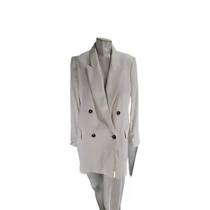Closed Italy Women's Blazer Large White Viscose Double Breasted Oversized Heavy - Picture 1 of 9