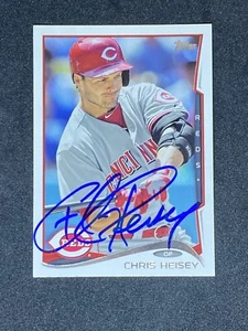 Chris Heisey Cincinnati Reds Signed Auto 2014 Topps Card #23 ~ COA - Picture 1 of 3