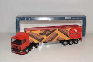 A58 1:50 LION CAR LION TOYS DAF 95 COTE D'OR TRUCK WITH 3 AXEL TRAILER MIB - Foto 1 di 10