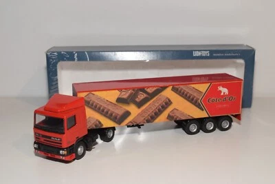 A58 1:50 LION CAR LION TOYS DAF 95 COTE D'OR TRUCK WITH 3 AXEL TRAILER MIB - Immagine 1 di 4