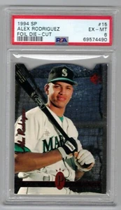 1994 SP FOIL DIE CUT ROOKIE RC ALEX RODRIGUEZ #15 PSA EX-MT 6 BELLO! - Foto 1 di 2
