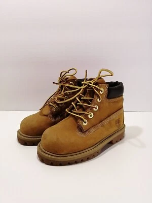 Timberland TODDLER Premium 6" Waterproof Boots Wheat Nubuck/Yellow  Size 7 - Image 1 of 4