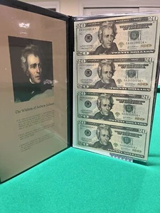 Uncut Sheet Of 4 2004 A $20 Star Notes In World Reserve Folder - Last 3 S/N 016 - Picture 1 of 3