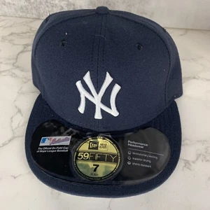 Deadstock Y2K New York NY Yankees VTG New Era 59Fifty Cap Hat USA 7 NOS - Picture 1 of 7