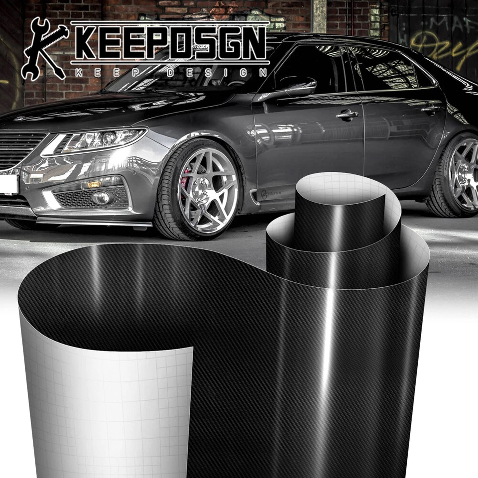 For Saab CARBON FIBER Paint Protection Vinyl Wrap Film Sticker Decal Sheet Roll - Image 1 of 4