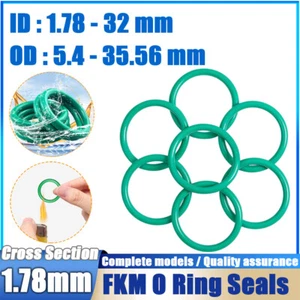 Sellos de anillo tórico de goma métricos Vitons FKM 1,78 mm sección transversal 1,78 mm-32 mm ID - Imagen 1 de 72