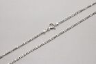 .925 Sterling Silver Figaro Link Chain 1mm Men's Women Necklace 16"-36"